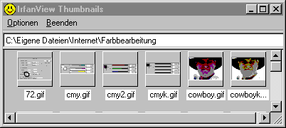 Thumbnails-Programm-Fenster